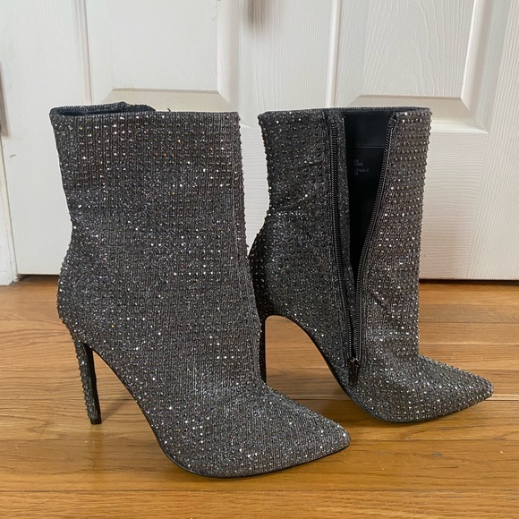 Steve Madden Rhinestone Heel Booties - Picture 2 of 7